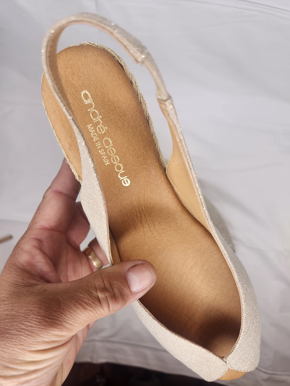 andre assous Beige Slingback Flats
